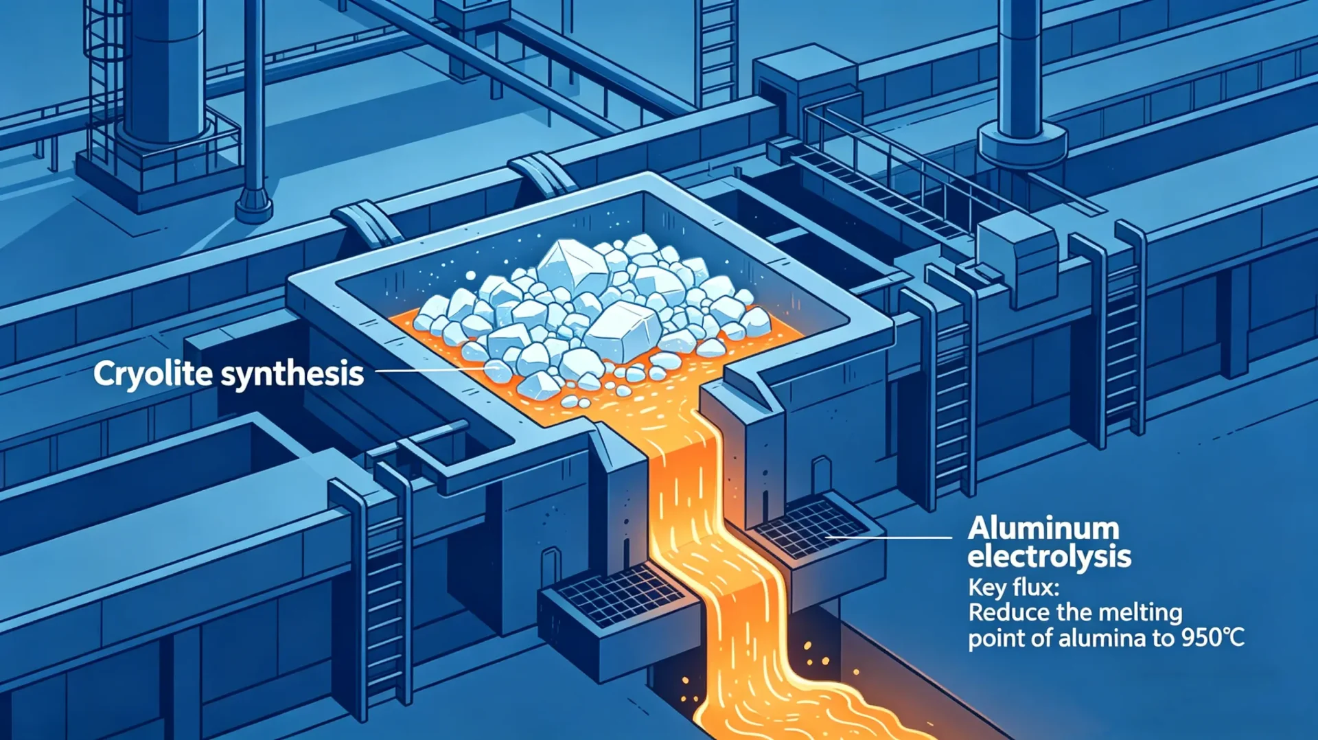 Synthetic cryolite in aluminum electrolysis process