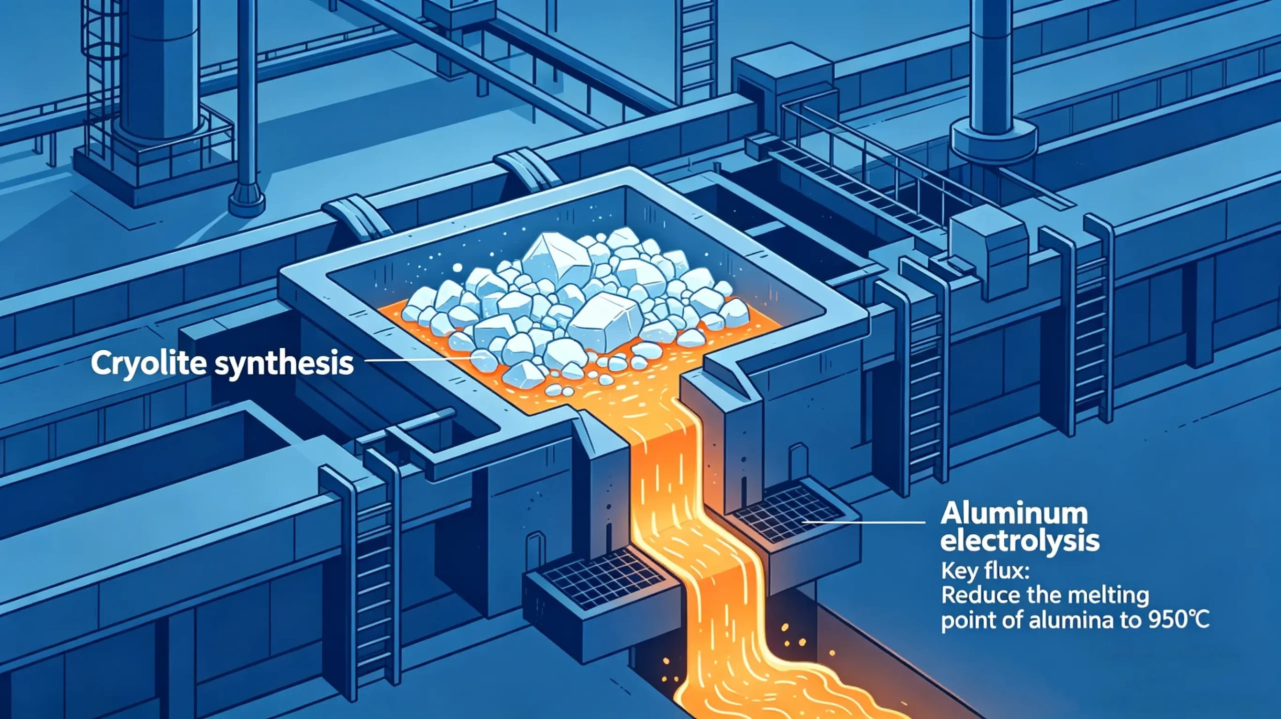 Synthetic cryolite in aluminum electrolysis process