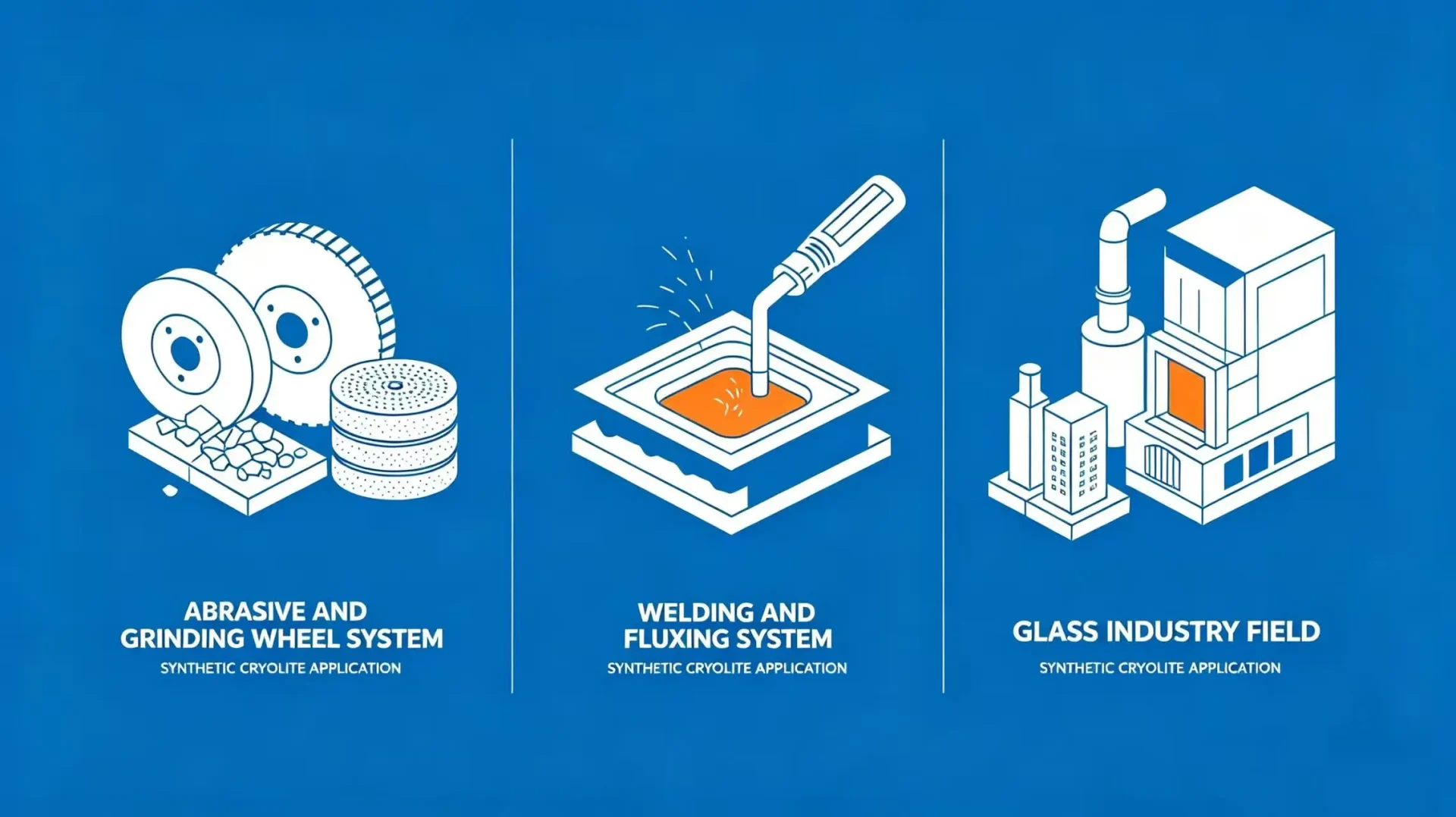 Industrial applications of synthetic cryolite in abrasives, welding, and glass