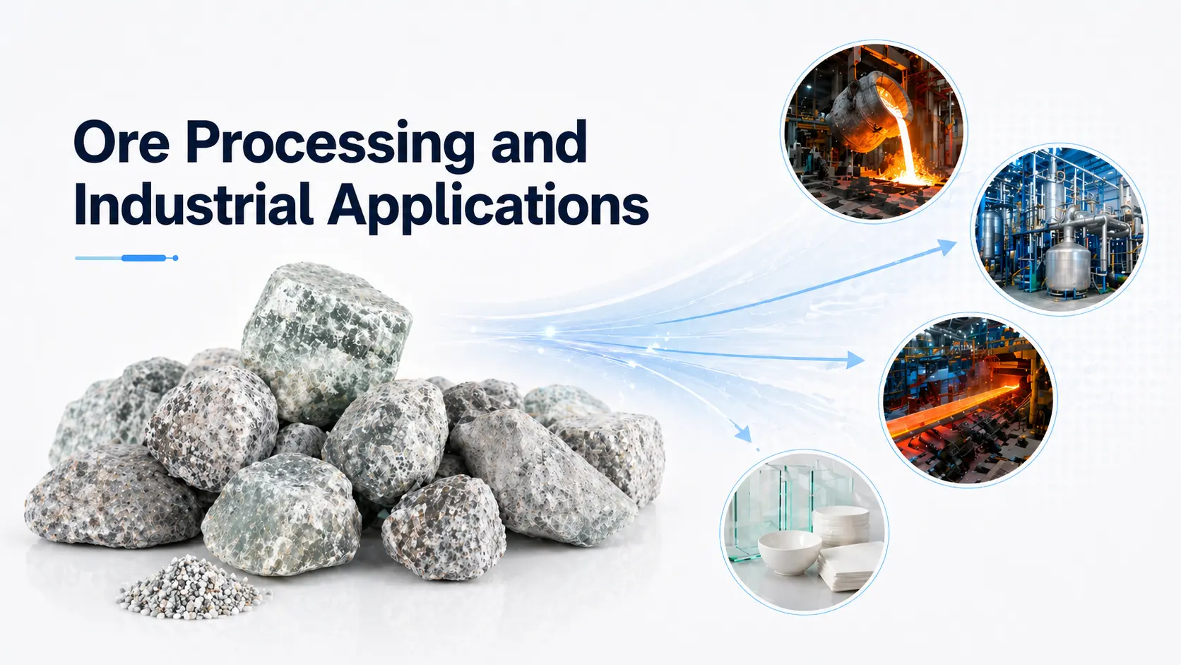 Fluorspar ore processing and industrial applications in metallurgy fluorochemical production steelmaking glass and ceramics