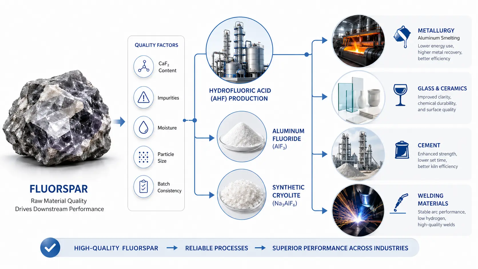 Fluorspar quality and its impact on downstream industrial applications