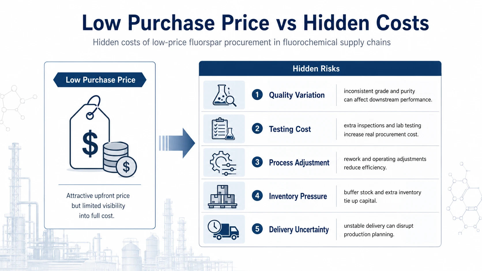 Hidden costs of low-price fluorspar procurement in fluorochemical supply chains
