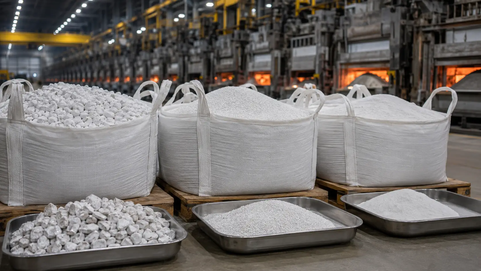 Synthetic cryolite in bulk bags and different physical forms prepared for aluminium smelter potline startup
